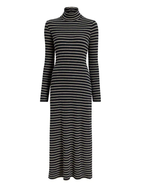 Proenza Schouler White Label Frances ribbed striped midi dress Black WL2543600JC156