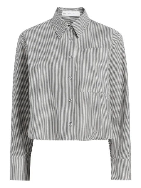 Proenza Schouler White Label Olive pinstripe cropped shirt White WL2544468AC126