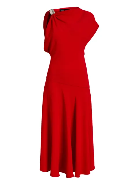 Proenza Schouler draped one-shoulder midi party dress Red R2543032BY290