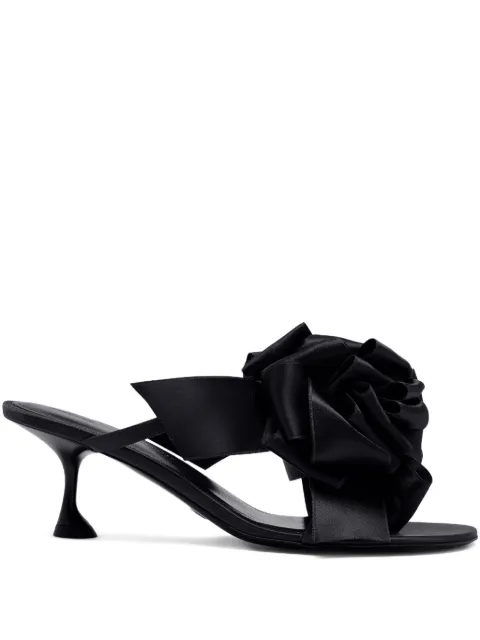 Proenza Schouler 60mm rose-embellishment heeled sandals Black SH254098F004A