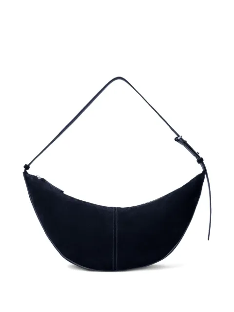 Proenza Schouler Slide crescent-shaped suede shoulder bag Blue HB243065C012S410