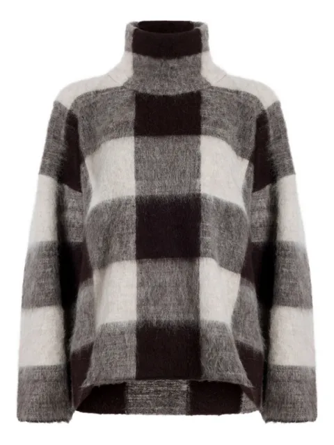 Proenza Schouler high-neck check-print sweater Brown R2547288KW192