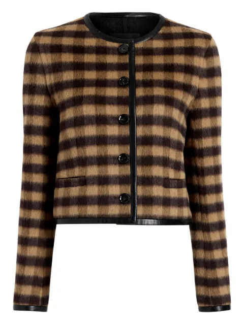 Proenza Schouler checked cropped jacket Brown R2542000AW166