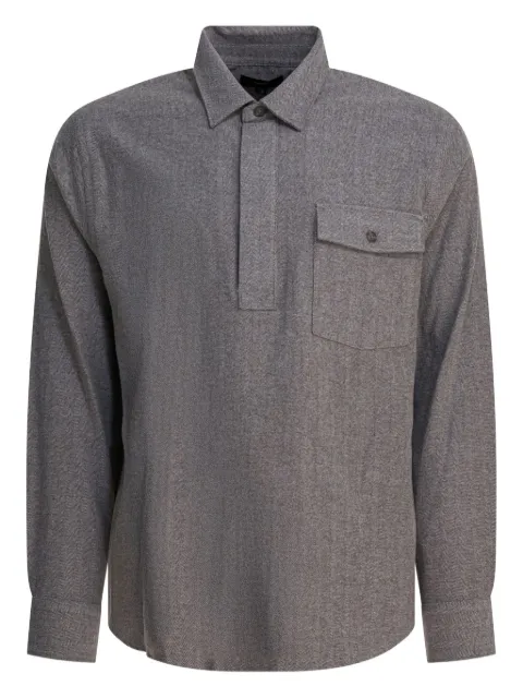 Vince herringbone pocket polo shirt Grey M11811599099HFG