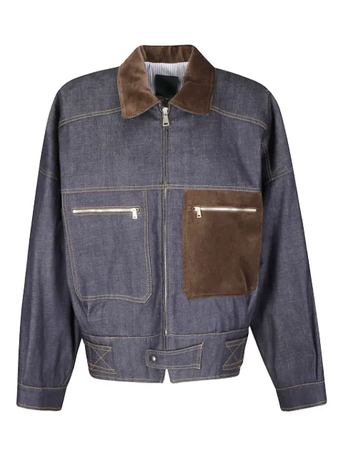 Jejia Carlo suede-effect pocket jacket Blue PW25MJDMJD507