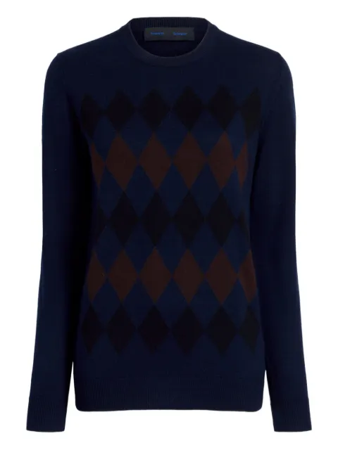 Proenza Schouler diamond-pattern merino wool-silk blend sweater Blue R2547279KW190