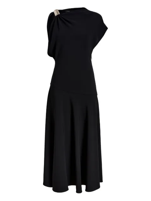 Proenza Schouler draped one-shoulder midi party dress Black R2543032BY290