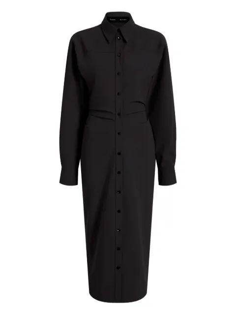 Proenza Schouler buttoned-down cinched shirt midi day dress Black R2543028BC026B
