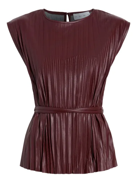 Proenza Schouler White Label Lyra pleated belted top Red WL2544598LR226
