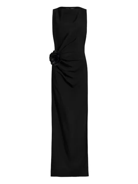 Proenza Schouler flower-embellished draped dress Black R2543031BY116