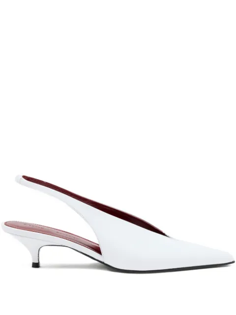 Proenza Schouler 40mm leather heeled pumps White SH254087C001WC