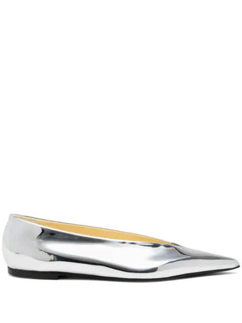 Proenza Schouler Slash pointed-toe flat pumps Silver SH254086F001FR
