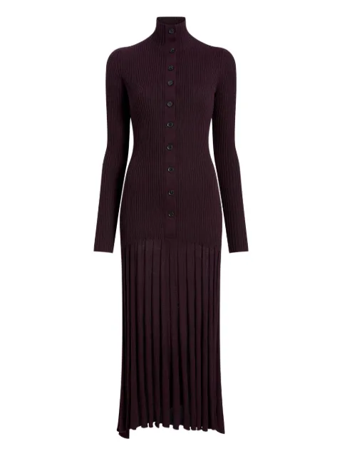 Proenza Schouler ribbed pleated midi day dress Red R2547274KW117