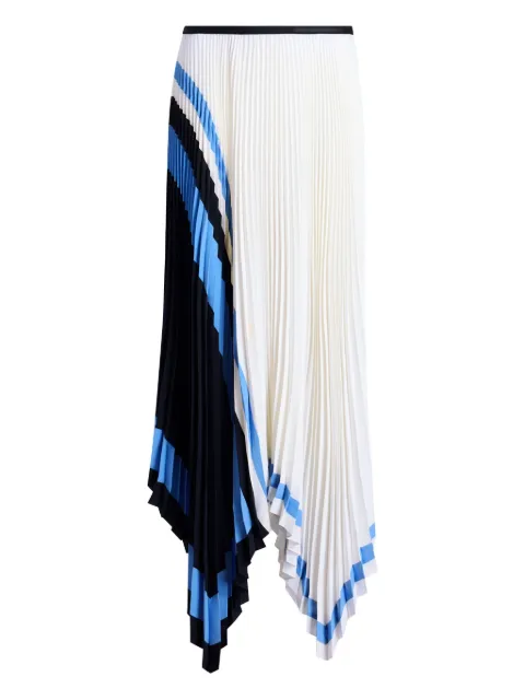 Proenza Schouler pleated patterned asymmetric skirt White R2545006BY355