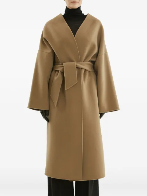 La Collection belted wrap coat Brown LACTUBA