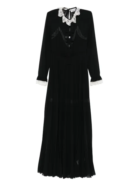 Vivetta lace-trimmed pleated maxi dress Black VM2AB0246TE088