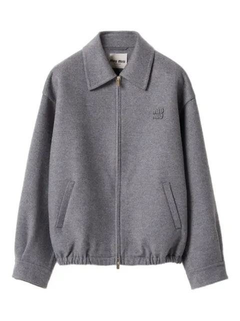 Miu Miu double cashmere blouson jacket Grey ML1304SOOO15Q8