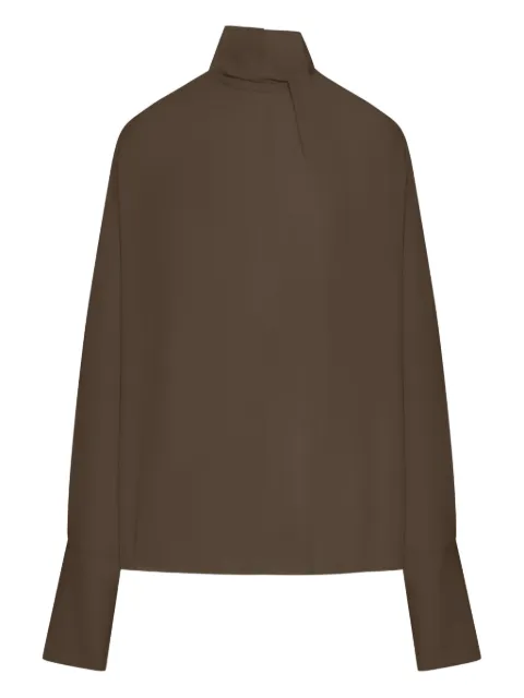 TOM FORD high-neck blouse Brown CA3319FAX1507
