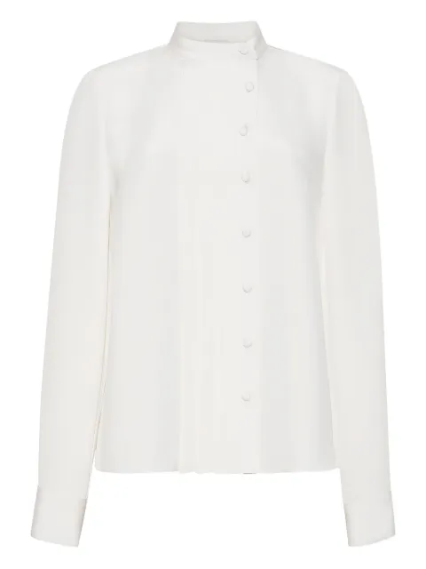 Adam Lippes Alina pleated long-sleeve blouse White F25117SE
