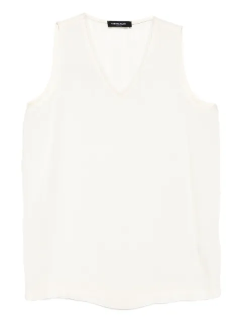 Fabiana Filippi V-neck sleeveless blouse White TPD215F295L5610145