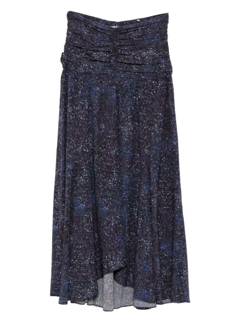 ISABEL MARANT Syana gathered-print skirt Blue JU0386FAC3J08I