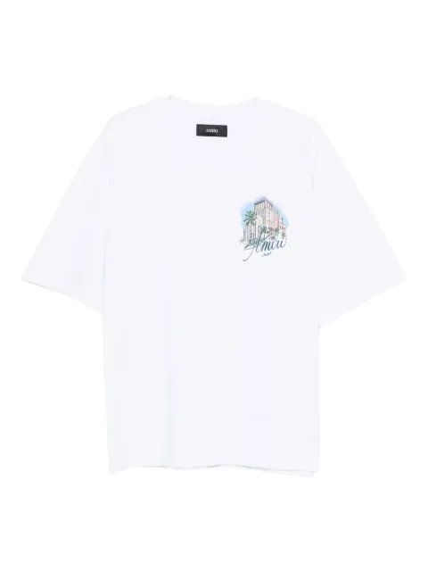 AMIRI graphic-print drawstring T-shirt White AMJYTE1236