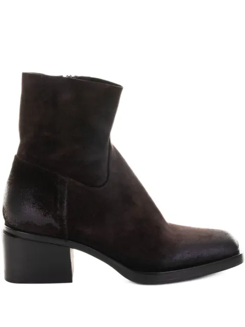 Elena Iachi square-toe ankle boots Brown E4424VELOUREBANO