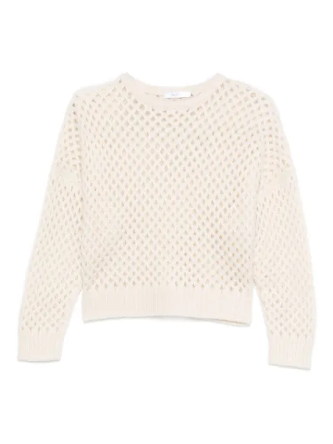 Max Mara open-knit long-sleeve sweater Neutrals 2521366142600