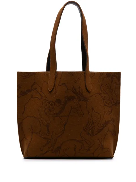 Hermès Pre-Owned 2009 Printed Felt Carrimi MM tote bag Brown MWD17MO6JNSJ7EAX