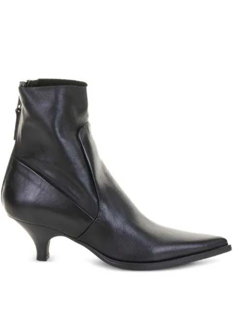Elena Iachi 50mm zip-detail pointed-toe ankle boots Black E4171NATURENERO