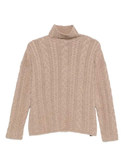 'S Max Mara cable-knit turtleneck sweater Brown 2529366203600
