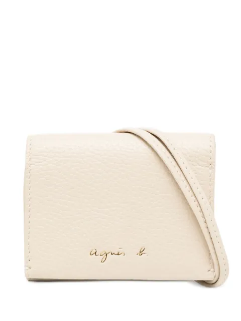 agnès b. tri-fold leather wallet Neutrals P791VCZ1