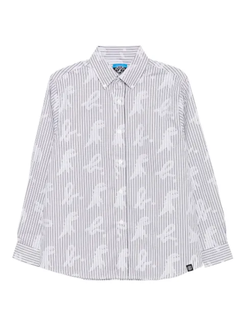 SPORT b. by agnès b. logo-print striped shirt White C700QR87