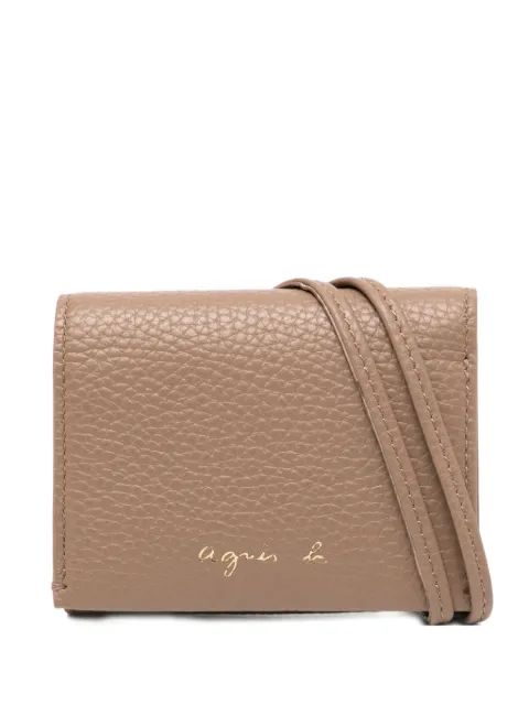 agnès b. tri-fold leather wallet Brown P791VCZ1