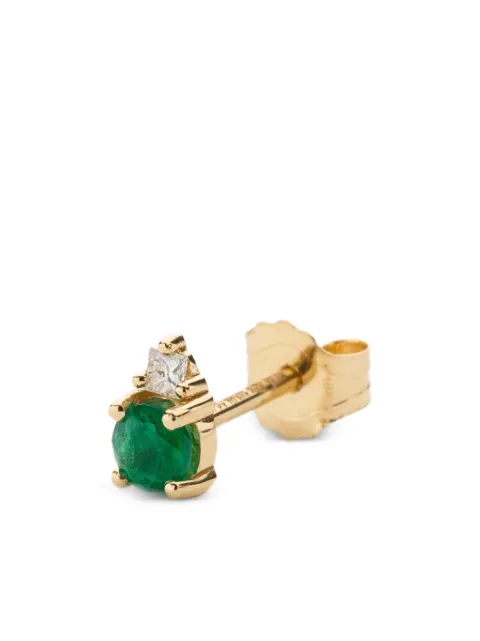 We by WHITEbIRD 18K yellow gold Aurore emerald and diamond earring Gold WBBOAUROJEME