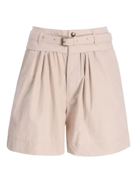 MARANT ÉTOILE Danica Ga belted pleated shorts Brown SH0240FAC3G06E
