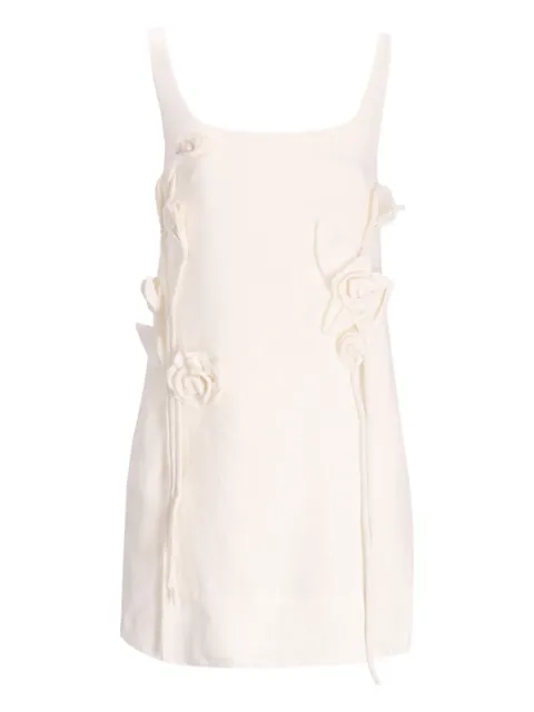 FARM Rio rose-embellished cotton mini dress White 346953