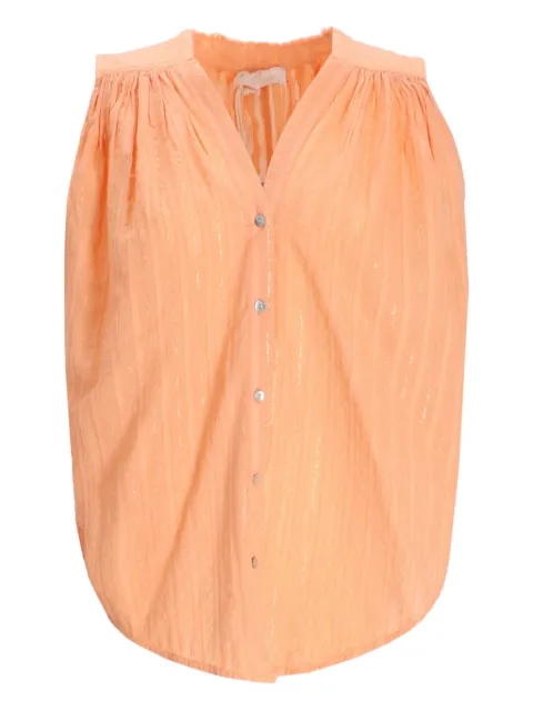 Devotion Iris metallic-striped sleeveless blouse Orange 025016G