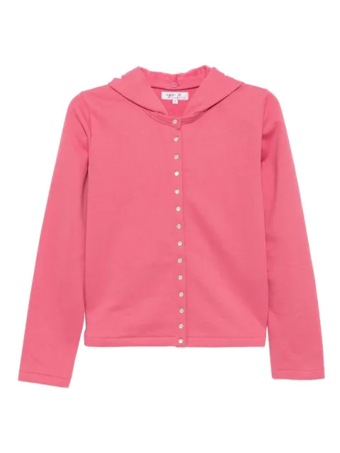 agnès b. snap cotton hoodie Pink EP08M434