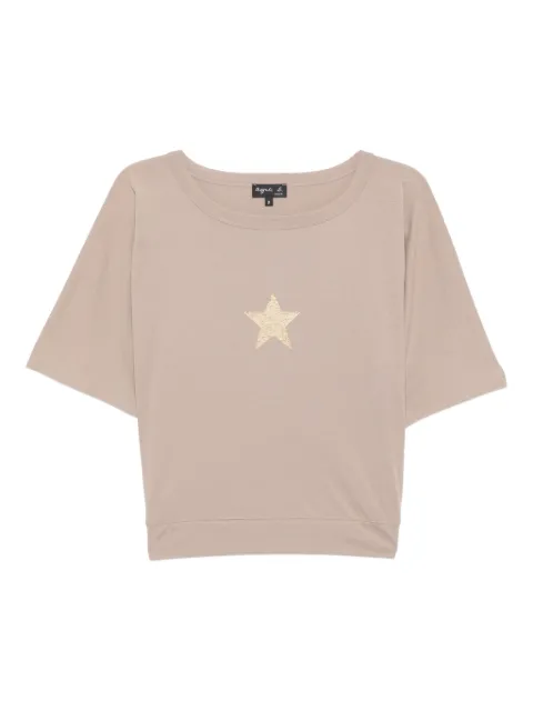 agnès b. star-print T-shirt Neutrals EDI0ST69