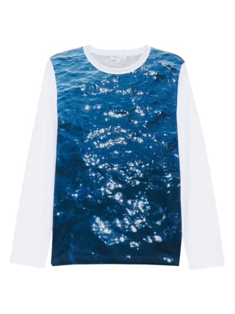 agnès b. sea-print T-shirt Blue EK08NV06