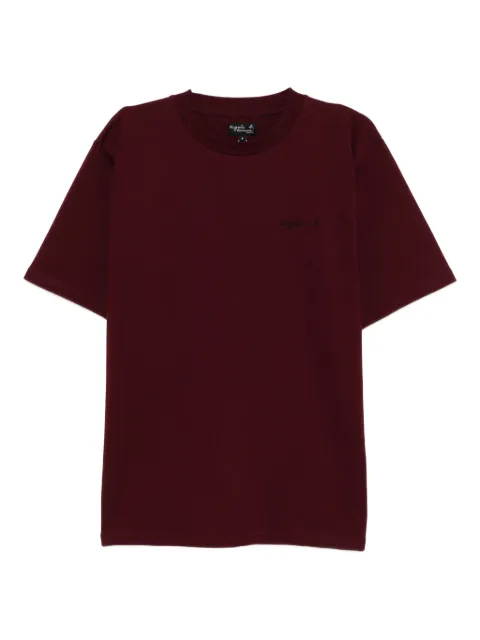 agnès b. logo-embroidered T-shirt Red EAC9JEJ3