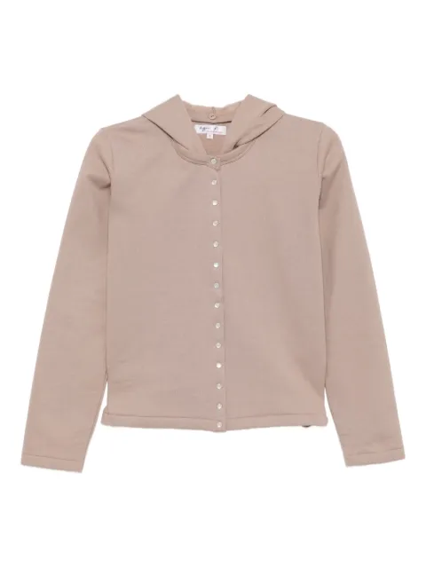 agnès b. snap cotton hoodie Neutrals EP08M434