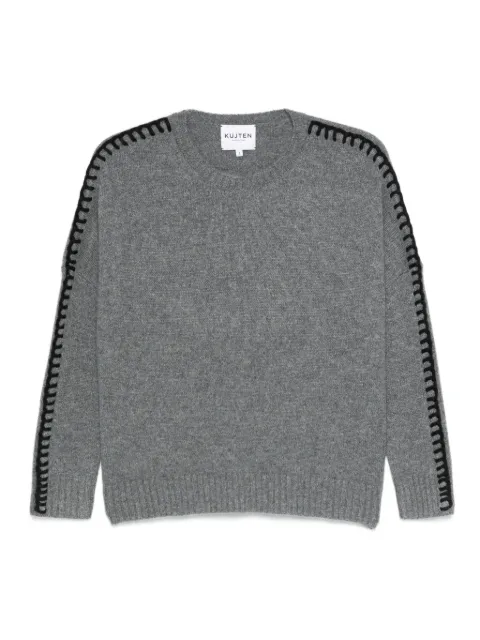 kujten crew-neck braided-trim sweater Grey F4337