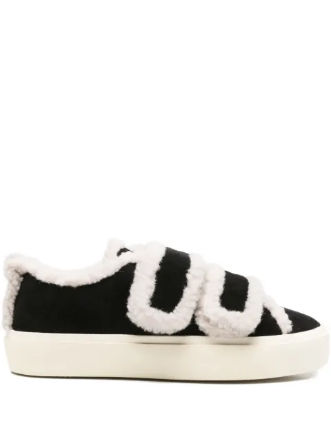 Inuikii shearling-trimmed strap sneakers Black 35202050