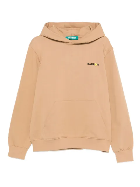 BARROW logo-print kangaroo-pocket hoodie Brown F5BWUAHS126