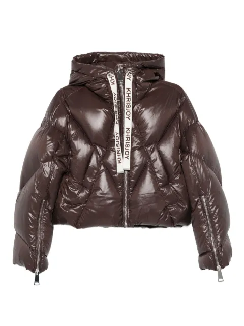 Khrisjoy quilted hooded jacket Brown KWF25R0604NY0021