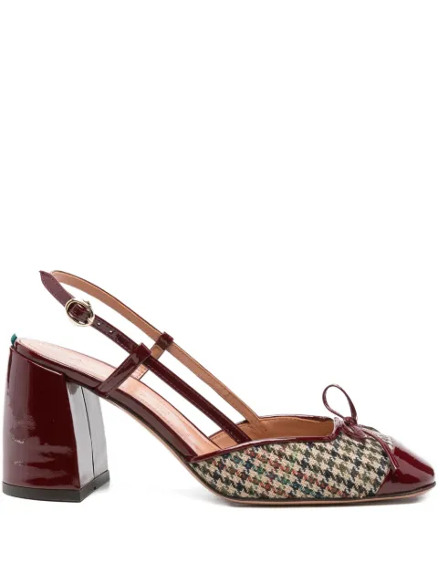 A.Bocca houndstooth-bow pumps Brown AB3045BG