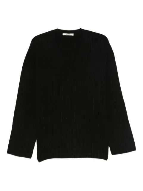 6397 ribbed V-neck jumper Black NSW363