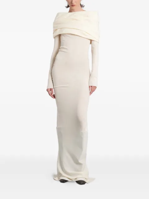 ENTIRE STUDIOS draped cowl-neck maxi dress White ESWW256022